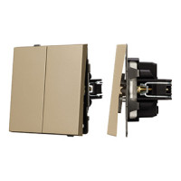 054554 - Механизм выключателя двухклавишный проходной SWT-TENDO-MKP2-SFPL-GD (230V, 10A) (Arlight, -)