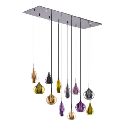 Lightstar 803125 (MD2098B-12MX) Подвес PENTOLA 12x25W G9 chrome/amber, smoky, olive, plum (в комплекте)