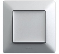 Legrand Выключатель 1-клавишный, цвет алюминий, серия Valena Life
