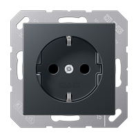 Штепсельная розетка SCHUKO 16А / 250В, пружинные зажимы; термопласт; матовый антрацит; A500, A1520BFANM