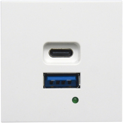 Donel USB зарядное устройство, 4.2A , 65W, Type A + C, 2 мод., бел. (45х45мм)