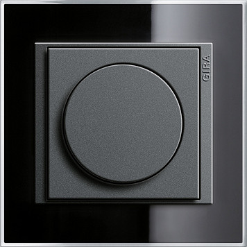 Gira Светорегулятор поворотный, матовый антрацит - черный, серия Event Clear