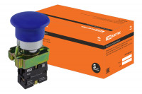 Кнопка BС61 "Грибок" без подсветки синий 1з TDM Electric, SQ0704-0046