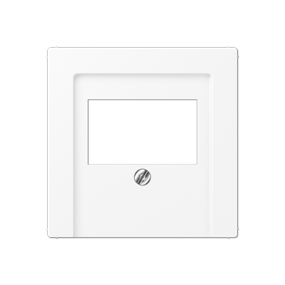 Накладка на USB зарядные устройства и TAE-розетки; с видимым винтом; термопласт; белый матовый, A569BFPLTWWM