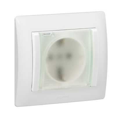 Legrand Розетка - Galea Life - IP 44 - немецкий стандарт - 2К+3 - автоматические клеммы - White лицевая панель, 771027