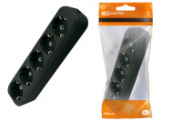 Колодка розеточная 5 гнезд 2П+3 16А 250В черная TDM Electric, SQ1806-0135