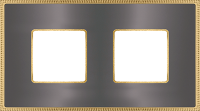 FD01432GROB Fede Belle Epoque Metal Рамка 2-ная, Graphite+Bright Gold
