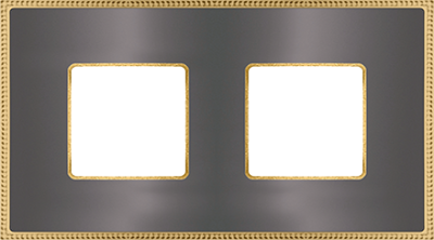 FD01432GROB Fede Belle Epoque Metal Рамка 2-ная, Graphite+Bright Gold