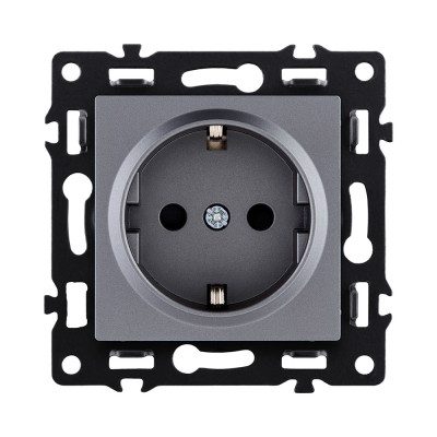 Розетка штепсельная SCHUKO 16A/250 В, серый Kollinger Asthetik AS-014GY