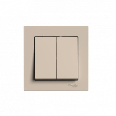 ATN001252 - ATLASDESIGN 2-клавишный ВЫКЛЮЧАТЕЛЬ, сх.5, 10АХ, в сборе, ПЕСОЧНЫЙ, Systeme Electric