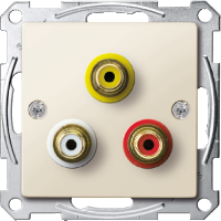 SM Мех-зм аудио/видеорозетки с накладкой, беж. блест.