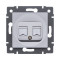 Розетка двойная RJ11 + RJ45 Cat.5, серый Kollinger REA-011GY для Aspekt, Eleganz, Reflex