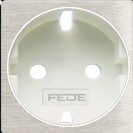 FD04335NS Fede Fede Накладка розетки 2К+З для мех-зма FD16823, Nickel Satin/бел. Новая