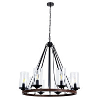 Arte Lamp DALIM, Люстра, цвет арматуры - черный, цвет плафона/декора - ПРОЗРАЧНЫЙ, 8х60W E14, A7014SP-8BK