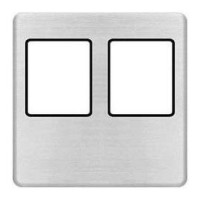 FD04318NS-M Fede Fede Плата монтажная Multimedia для 2-х разъёмов, Nickel Satin/черн.