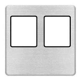 FD04318NS-M Fede Fede Плата монтажная Multimedia для 2-х разъёмов, Nickel Satin/черн.