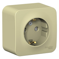 BLANCA О/У РОЗЕТКА с заземлением со шторками изолирующая пластина, 16А, 250В, БЕЖЕВЫЙ
