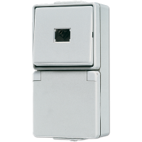 Штепсельная розетка SCHUKO для накладного монтажа с выключателем IP44, 671W