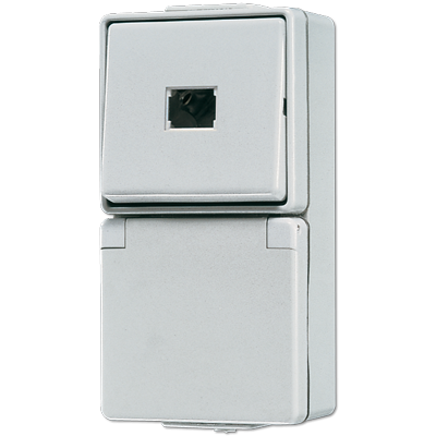 Штепсельная розетка SCHUKO для накладного монтажа с выключателем IP44, 671W