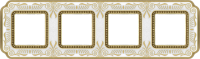 FD01364OPEN Fede Firenze Smalto Italiano Рамка 4-ная, Pearl White