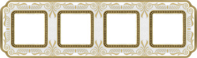 FD01364OPEN Fede Firenze Smalto Italiano Рамка 4-ная, Pearl White