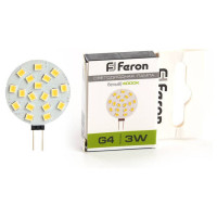 Лампа светодиодная, (3W) 12V G4 4000K JC, LB-16, Feron 25093