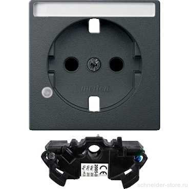 SM Накладка для розетки со шторк. и модулем защиты от перенапряжения, антрац.