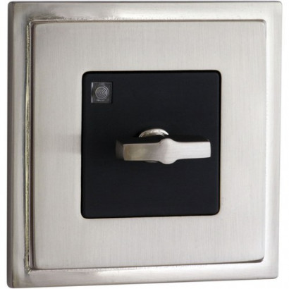 Fede Выключатель 1-клавишный, тумблерный, цвет черный - Nickel Satin, серия Madrid