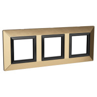 4408856 - ДКС Рамка из металла, "Avanti", золотая, 3 поста