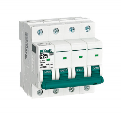 DEKraft Авт. выкл. без теплозащиты 4P 25А х-ка C 6кА ВА-103M