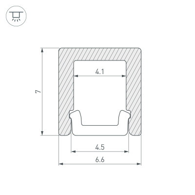 Профиль ARH-MICRO-0607-2000 ANOD (Arlight, Алюминий), 036398