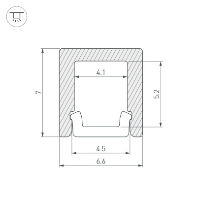 Профиль ARH-MICRO-0607-2000 ANOD (Arlight, Алюминий), 036398