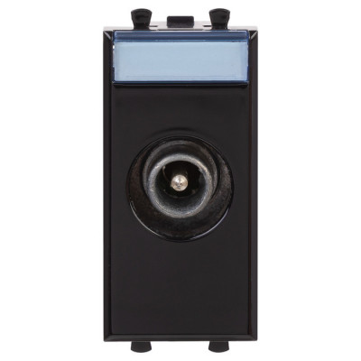 4402511 - ДКС Розетка TV проходная модульная, "Avanti", "Черный квадрат", 1 модуль