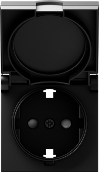 Donel A07 матовый карбон накладка для розетки Schuko с заземлением, с крышкой, 16A 250 В~, серия DB, DE45430