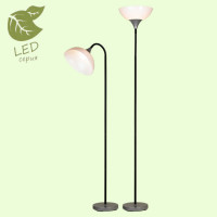 LUSSOLE FLAGSTAFF Торшер, цвет основания - черный, плафон - акрил (цвет - белый), 1x10W E27, GRLSP-0508