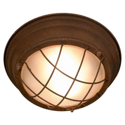 LUSSOLE HUNTSVILLE Потолочный светильник, цвет основания - коричневый, плафон - стекло (цвет - белый), 2x40W E27, LSP-8068