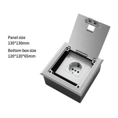 Люк напольный на 1 модуль (горизонт.), металлический, h=65мм, с рамкой, крышка без углубления, TIMIUX, нержавеющая сталь, EU1GH65R ST