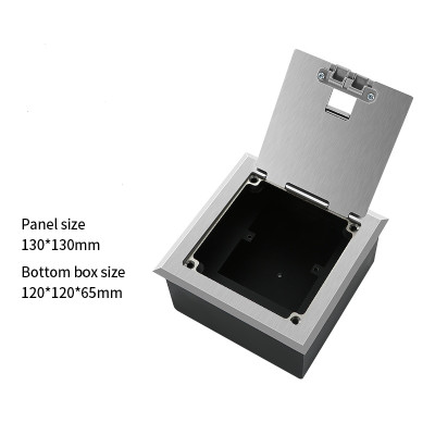 Люк напольный на 1 модуль (горизонт.), металлический, h=65мм, с рамкой, крышка без углубления, TIMIUX, нержавеющая сталь, EU1GH65R ST