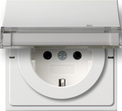 0439112 Gira Розетка с крышкой и полем для надписи