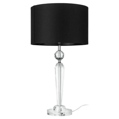 390158 Настольная лампа PASIANO 1, 1X40W (E27), H640, сталь, стекло, хром, прозрачный  / текстиль, ч