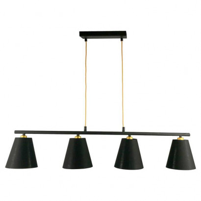 LUSSOLE YUKON Линейно-Подвесной светильник, цвет основания - черный, плафон - ткань (цвет - черный), 4x40W E14, LSP-8054