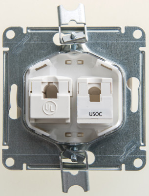 GLOSSA РОЗЕТКА двойная RJ11+RJ45, кат.5E, ПЕРЛАМУТР