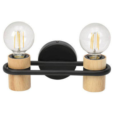 43542 Бра CHIEVELEY, 2Х40W, E27, L285, H90, A115 сталь/дерево, черный/коричневый