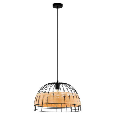 Eglo 43312 Подвес ANWICK, 1x40W(E27), ?500, сталь, черный/ротанг, натуральный