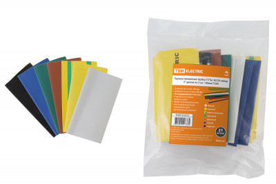 Термоусаживаемая трубка ТУТнг 40/20 набор (7 цветов по 3 шт. 100мм) TDM Electric, SQ0518-0512