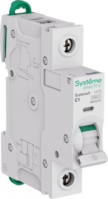 Systeme9 Автоматический выключатель (АВ) C 1A 1P 10kA 230В, Systeme Electric, S9F32101