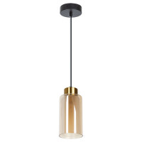 Arte Lamp LEO, Светильник подвесной, цвет арматуры - черный, цвет плафона/декора - янтарный, 1x40W E14, A7027SP-1BK