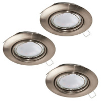 94408 Комплект светодиод. встраив. светильников PENETO, 3x5W (GU10), ?87, сталь, никель матовый