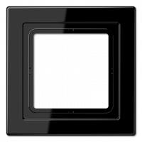 Рамка для вертикальной и горизонтальной установки, 1 пост; дюропласт; черный; LSDesign, LSD981SW