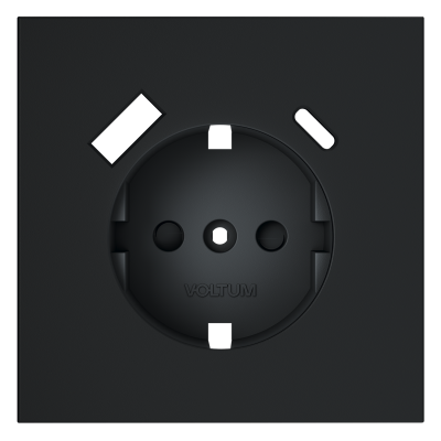 Накладка для розетки с заземлением и защитными шторками, с USB A+C, S70 (графит), VLS001007